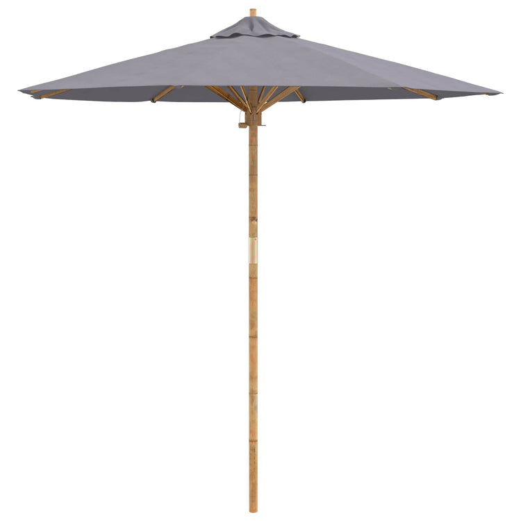 Vidaxxl parasol de jardin gris foncé ø 270 x 260 cm bambou