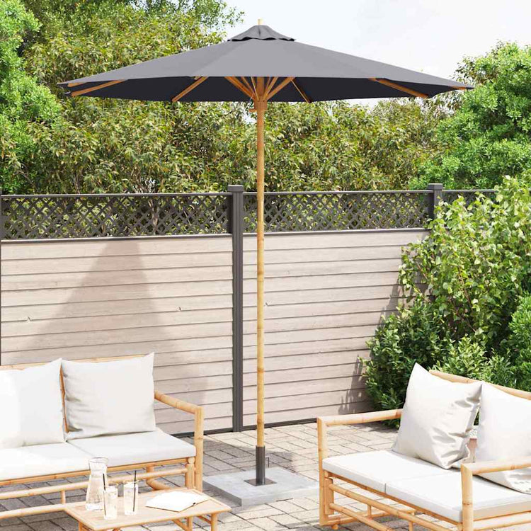 Vidaxxl parasol de jardin gris foncé ø 270 x 260 cm bambou