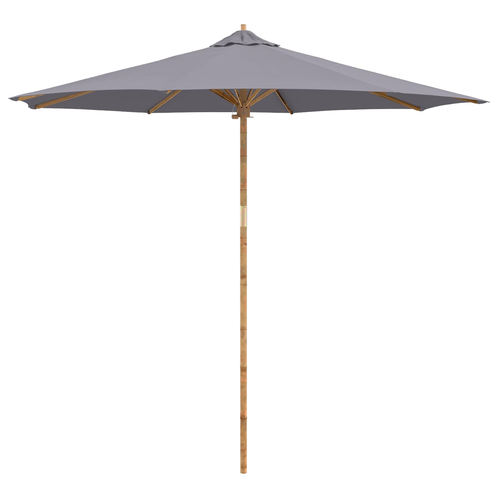 Vidaxxl parasol de jardin gris foncé ø 270 x 260 cm bambou