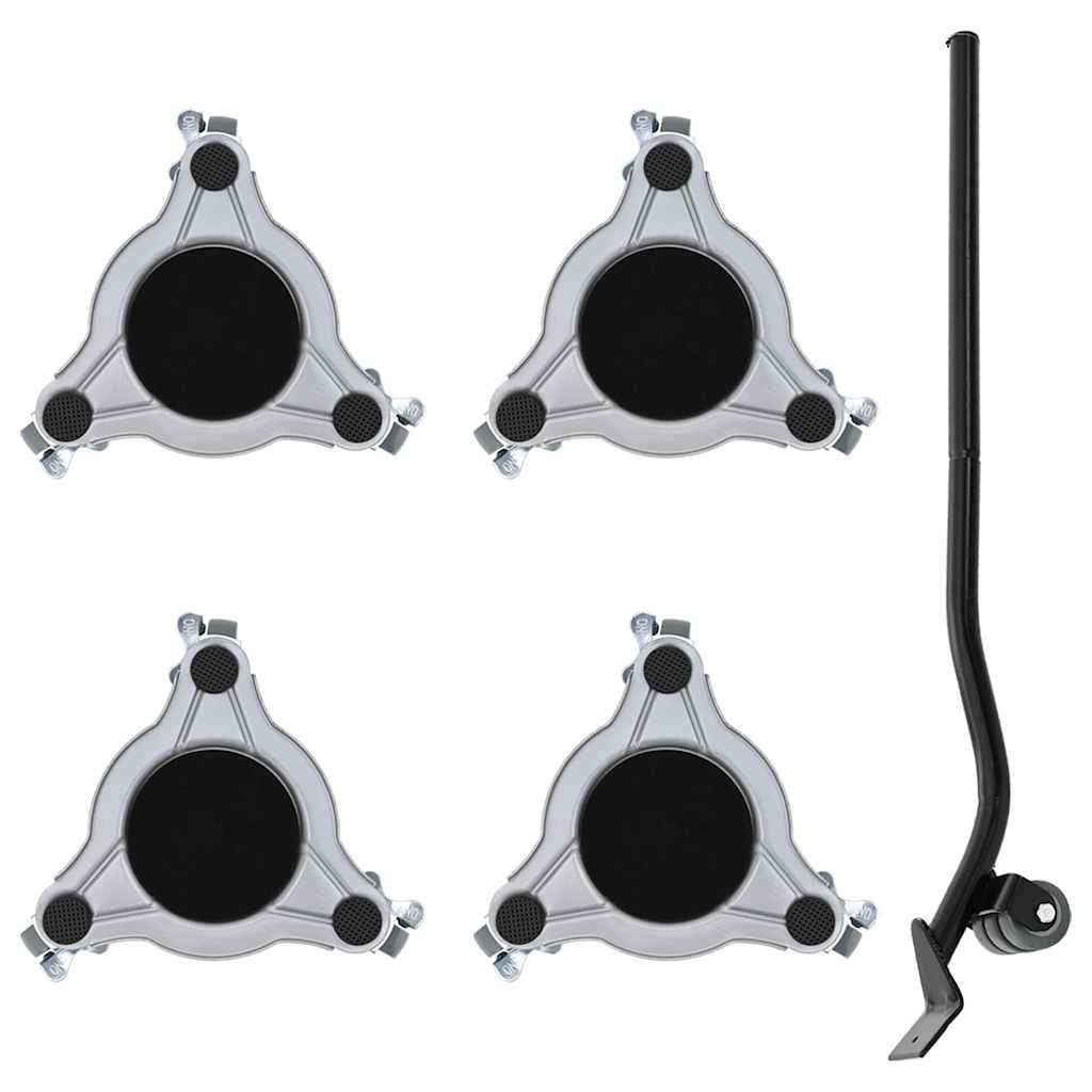 VidaXL roulettes pour meubles 4 pcs avec élévateur 19x17,5x6 cm acier 1000 kg