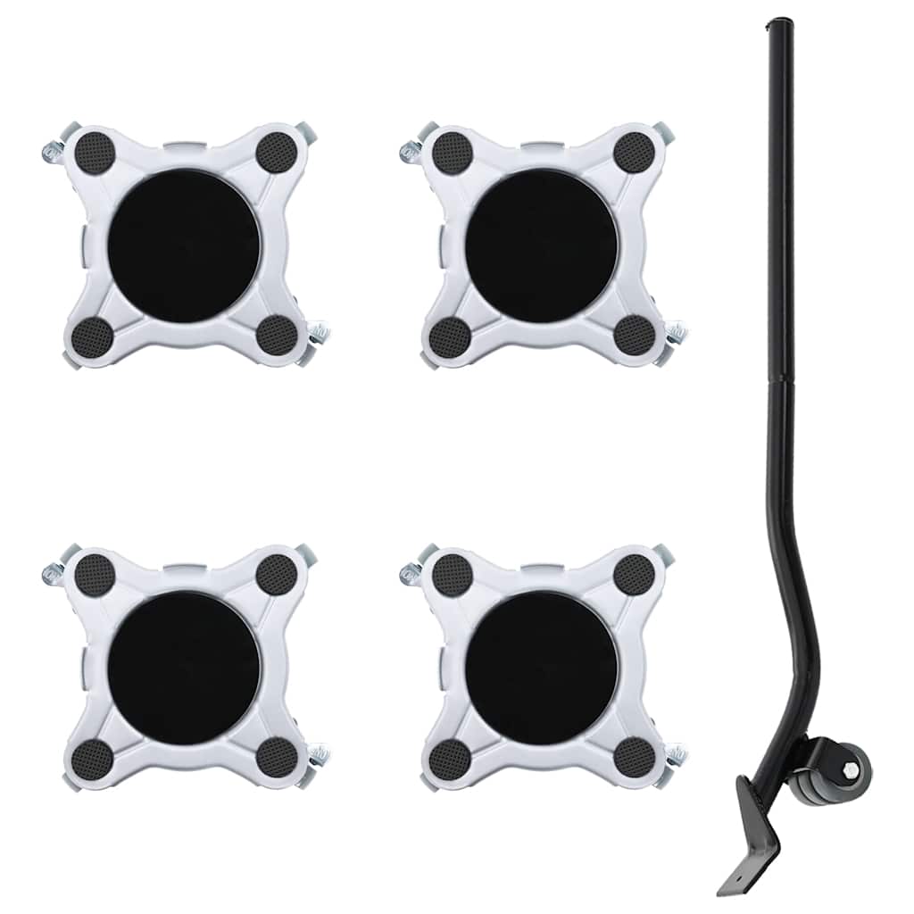 VidaXL roulettes pour meubles 4 pcs avec élévateur 15,5x15,5x5,5 cm acier 1000 kg