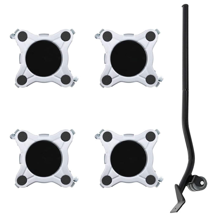 VidaXL roulettes pour meubles 4 pcs avec élévateur 15,5x15,5x5,5 cm acier 1000 kg