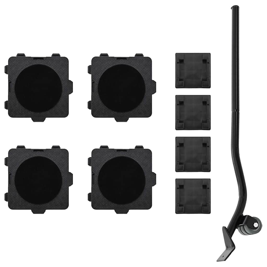 VidaXL roulettes pour meubles 4 pcs avec élévateur 13,5x13,5x4,2 cm 300 kg noir