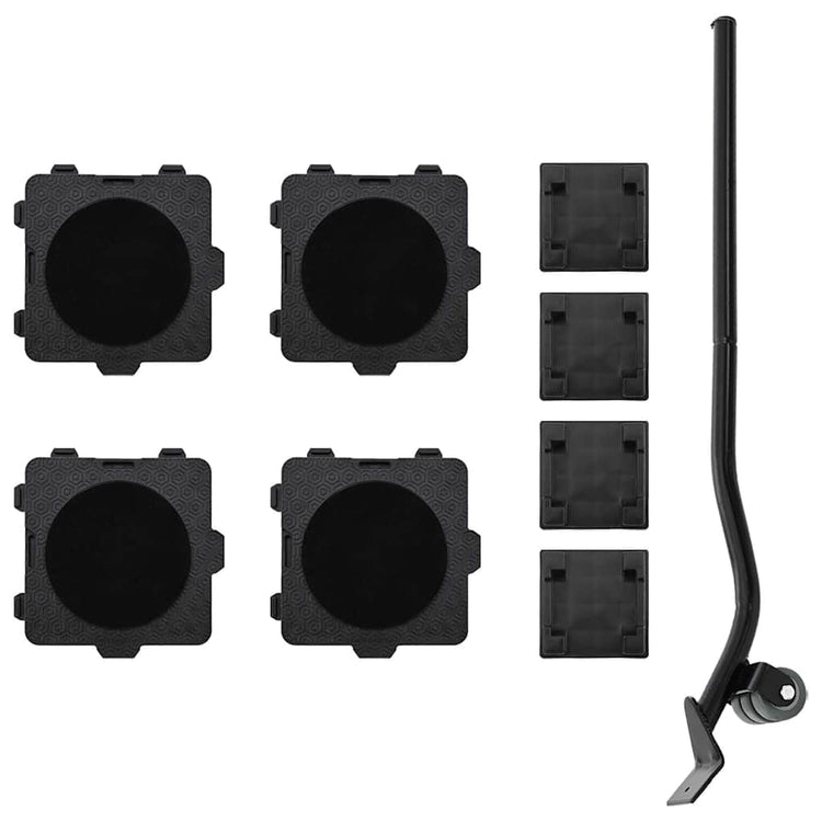 VidaXL roulettes pour meubles 4 pcs avec élévateur 13,5x13,5x4,2 cm 300 kg noir