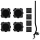 VidaXL roulettes pour meubles 4 pcs avec élévateur 13,5x13,5x4,2 cm 300 kg noir