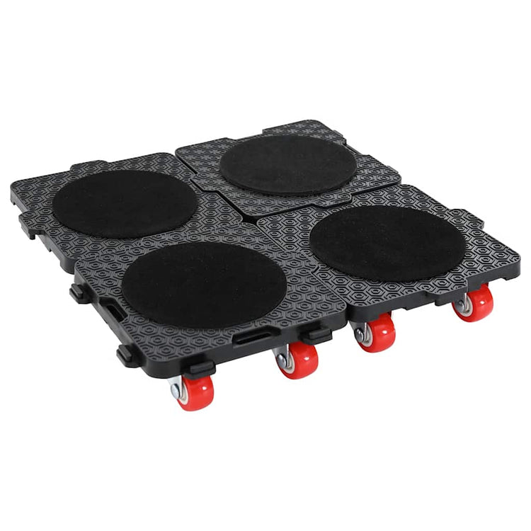 VidaXL roulettes pour meubles 4 pcs avec élévateur 13,5x13,5x4,2 cm 300 kg noir