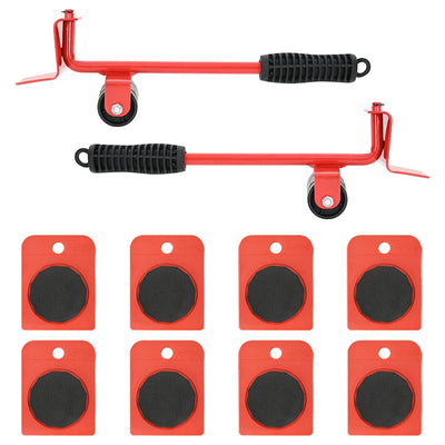 VidaXL furniture rollers 8 pieces with lifters 9.8x7.5x3 cm 150 kg red