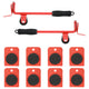 VidaXL furniture rollers 8 pieces with lifters 9.8x7.5x3 cm 150 kg red