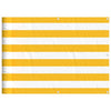 Vidaxxl paravent de balcon rayé jaune et blanc 75x700 cm