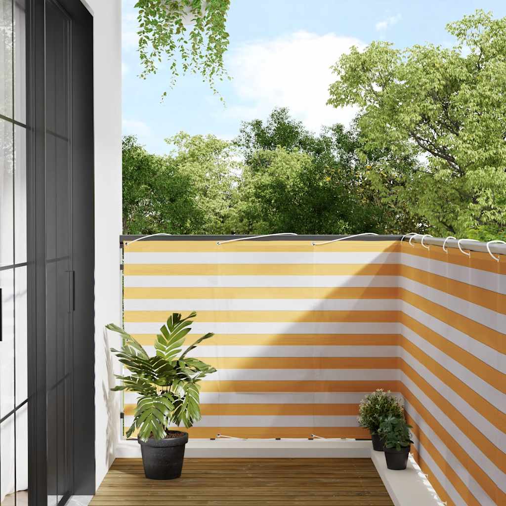 Vidaxx paravent de balcon rayé jaune et blanc 120x800 cm
