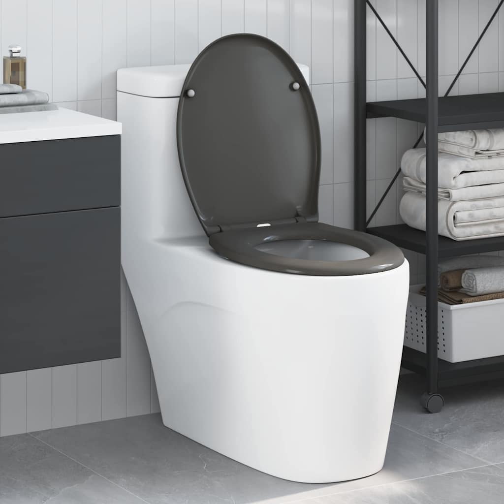 Vidaxl abattant de toilette anthracite 47 x 37 x 4 cm duroplastique