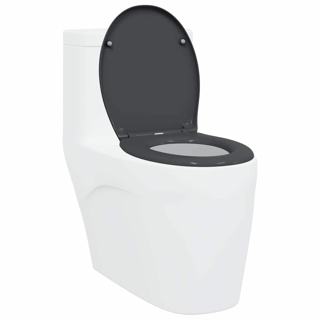 Vidaxl abattant de toilette anthracite 47 x 37 x 4 cm duroplastique