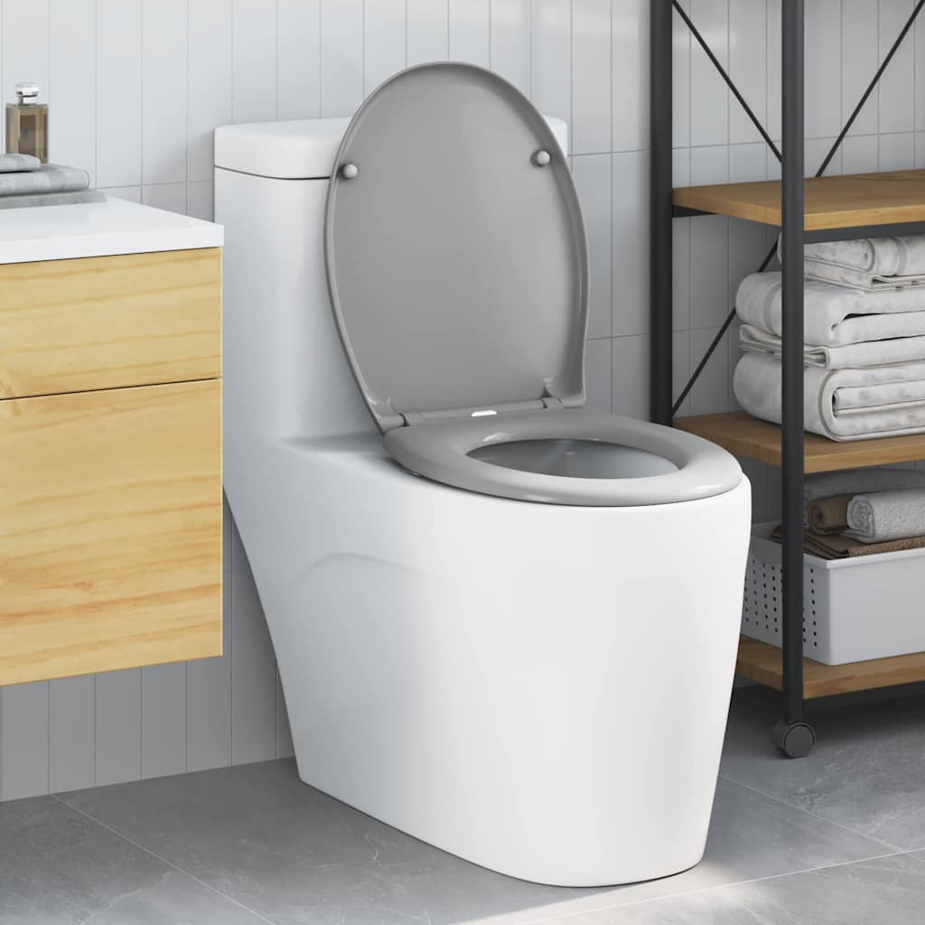 Vidaxl abattant de toilette gris 47 x 37 x 4 cm duroplastique