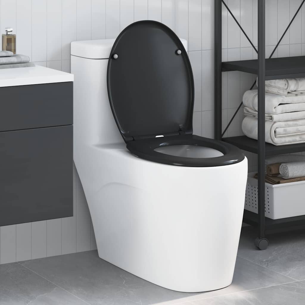 Vidaxl abattant de toilette noir 47 x 37 x 4 cm duroplast