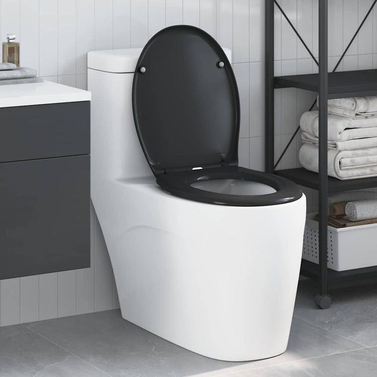Vidaxl abattant de toilette noir 47 x 37 x 4 cm duroplast