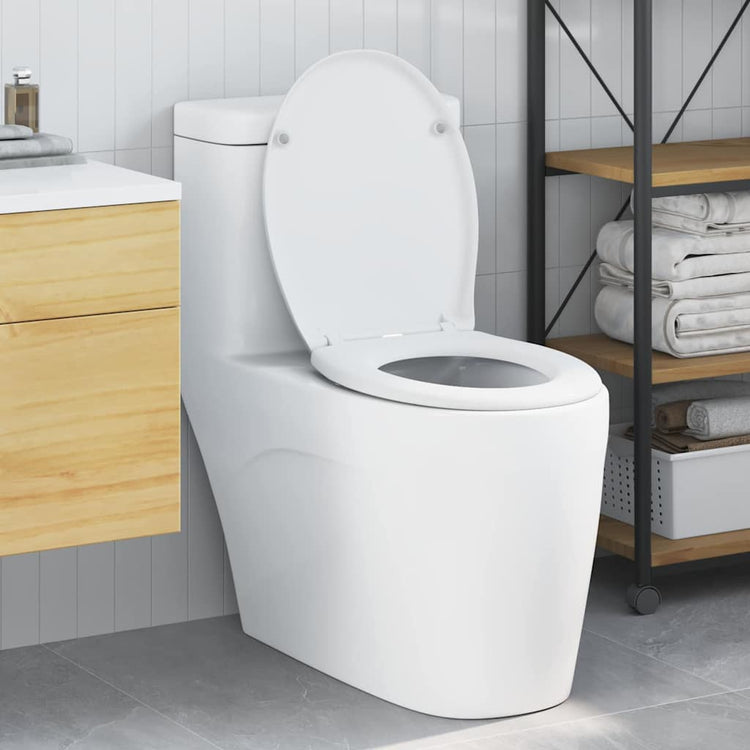 Vidaxl abattant de toilette blanc 47 x 37 x 4 cm duroplast