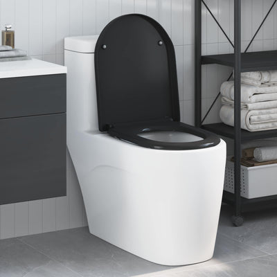 Vidaxl abattant de toilette noir 49 x 36 x 4 cm duroplastique