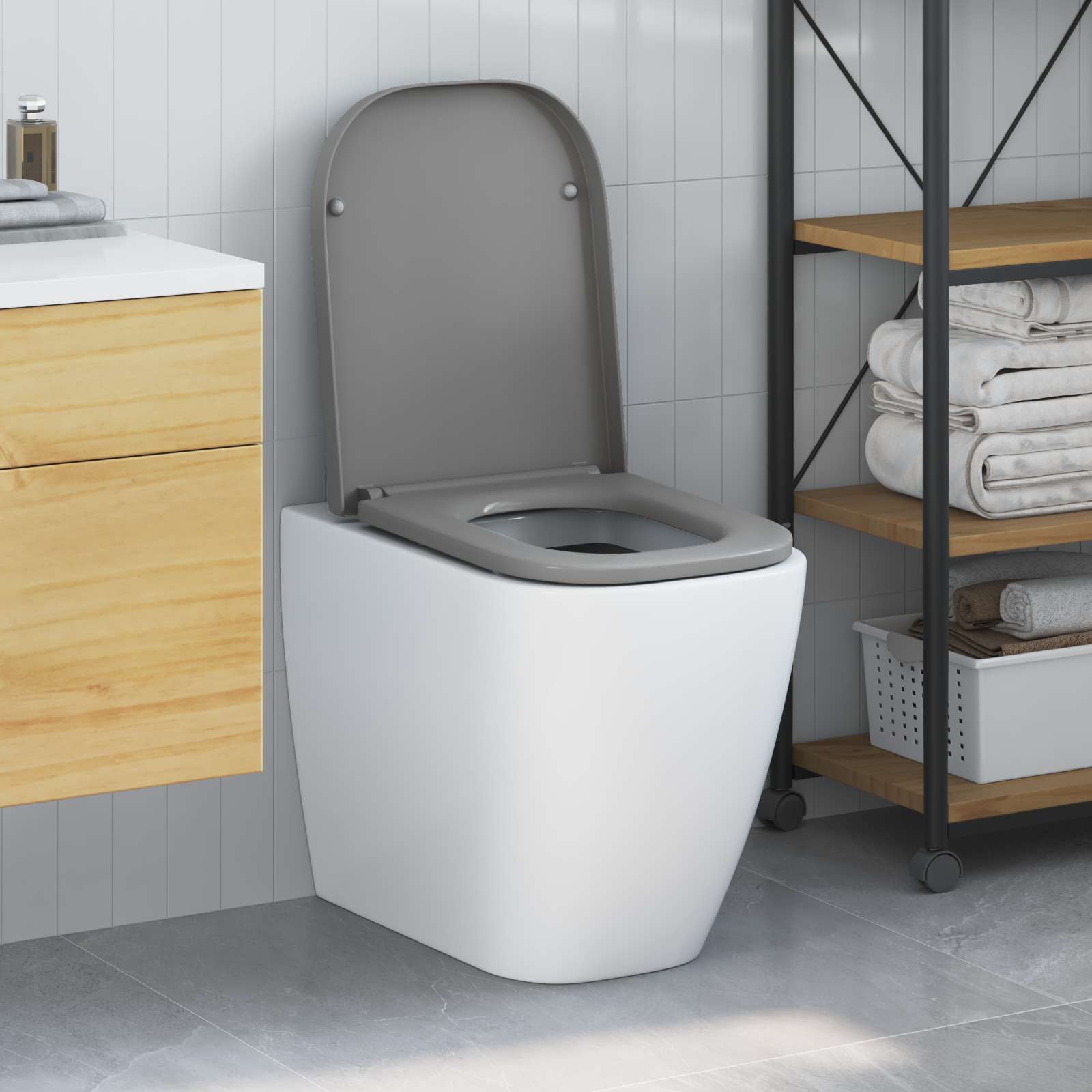 Vidaxx abattant de toilette gris 47,5 x 35 x 3,6 cm duroplast
