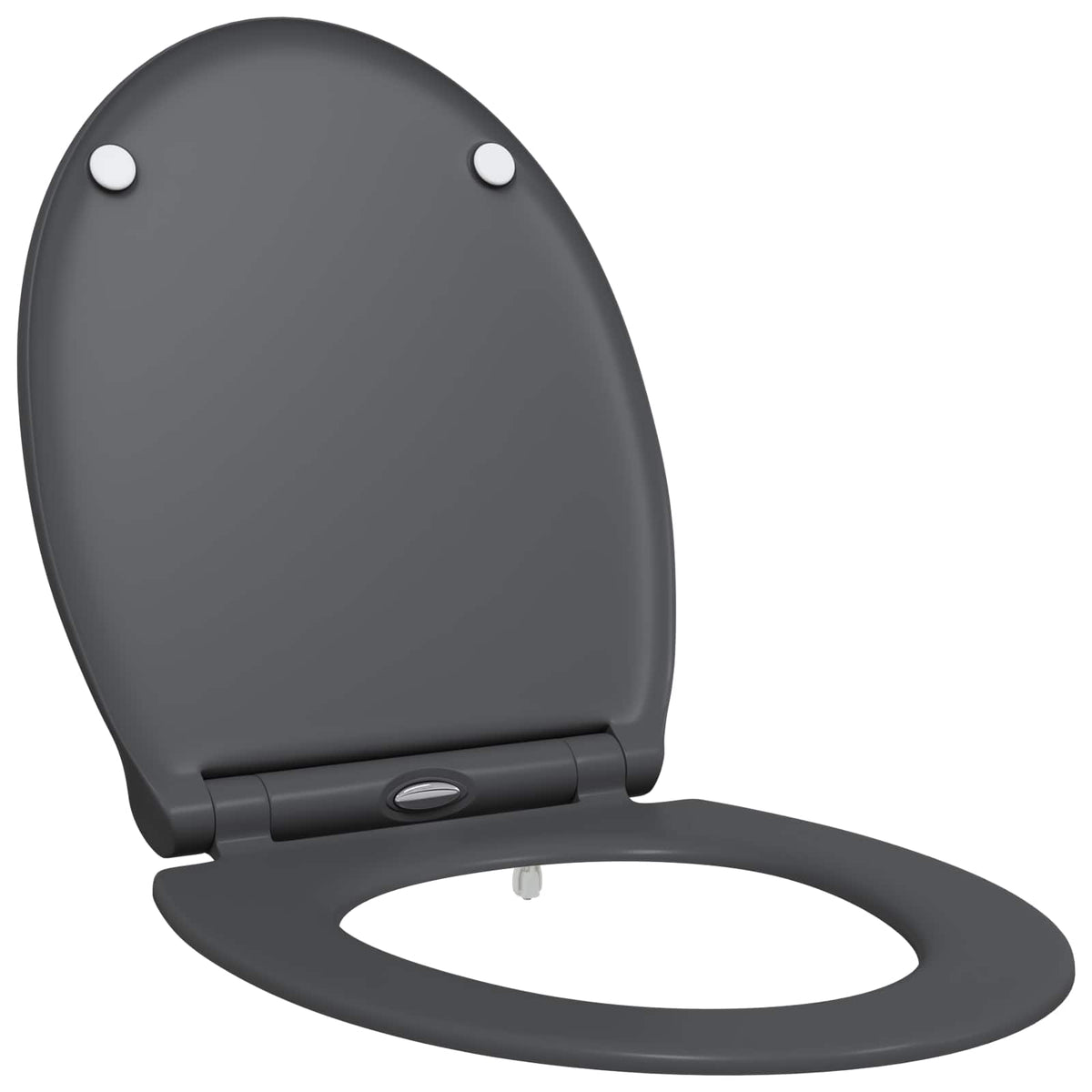 Vidaxl abattant de toilette anthracite 47 x 37,5 x 3,8 cm duroplastique