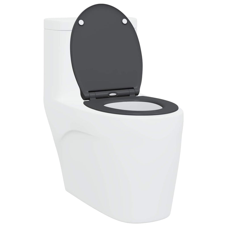 Vidaxl abattant de toilette anthracite 47 x 37,5 x 3,8 cm duroplastique