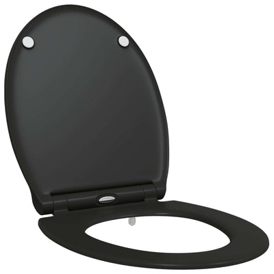 Vidaxx abattant de toilette noir 47 x 37,5 x 3,8 cm duroplastique