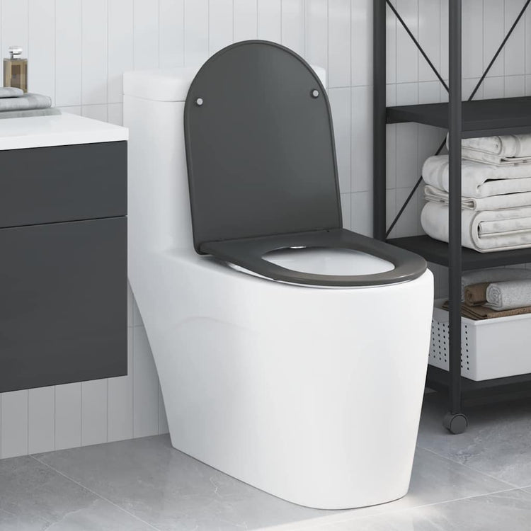 Vidaxl abattant de toilette anthracite 47 x 36 x 3,4 cm duroplastique