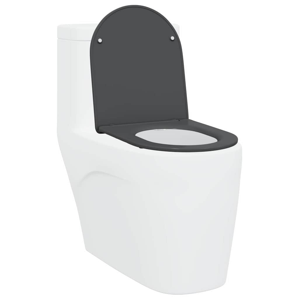 Vidaxl abattant de toilette anthracite 47 x 36 x 3,4 cm duroplastique