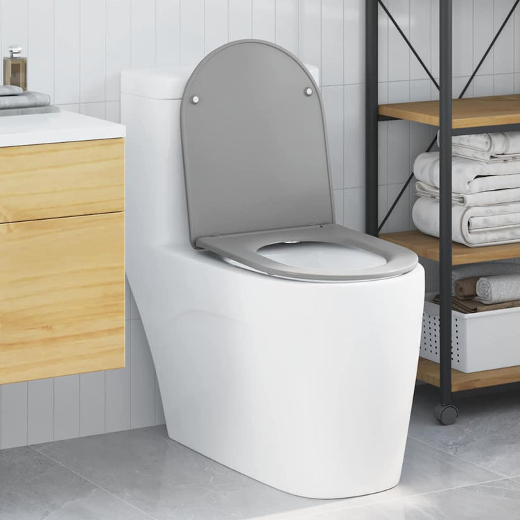 Vidaxl abattant de toilette gris 47 x 36 x 3,4 cm duroplast