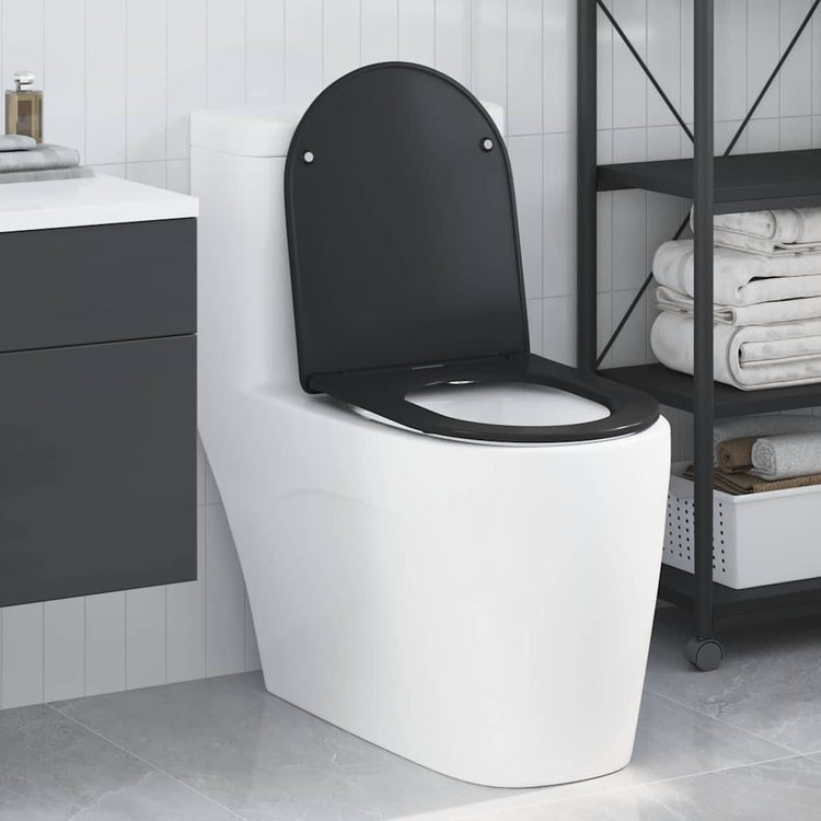 Vidaxx abattant de toilette noir 47 x 36 x 3,4 cm duroplastique