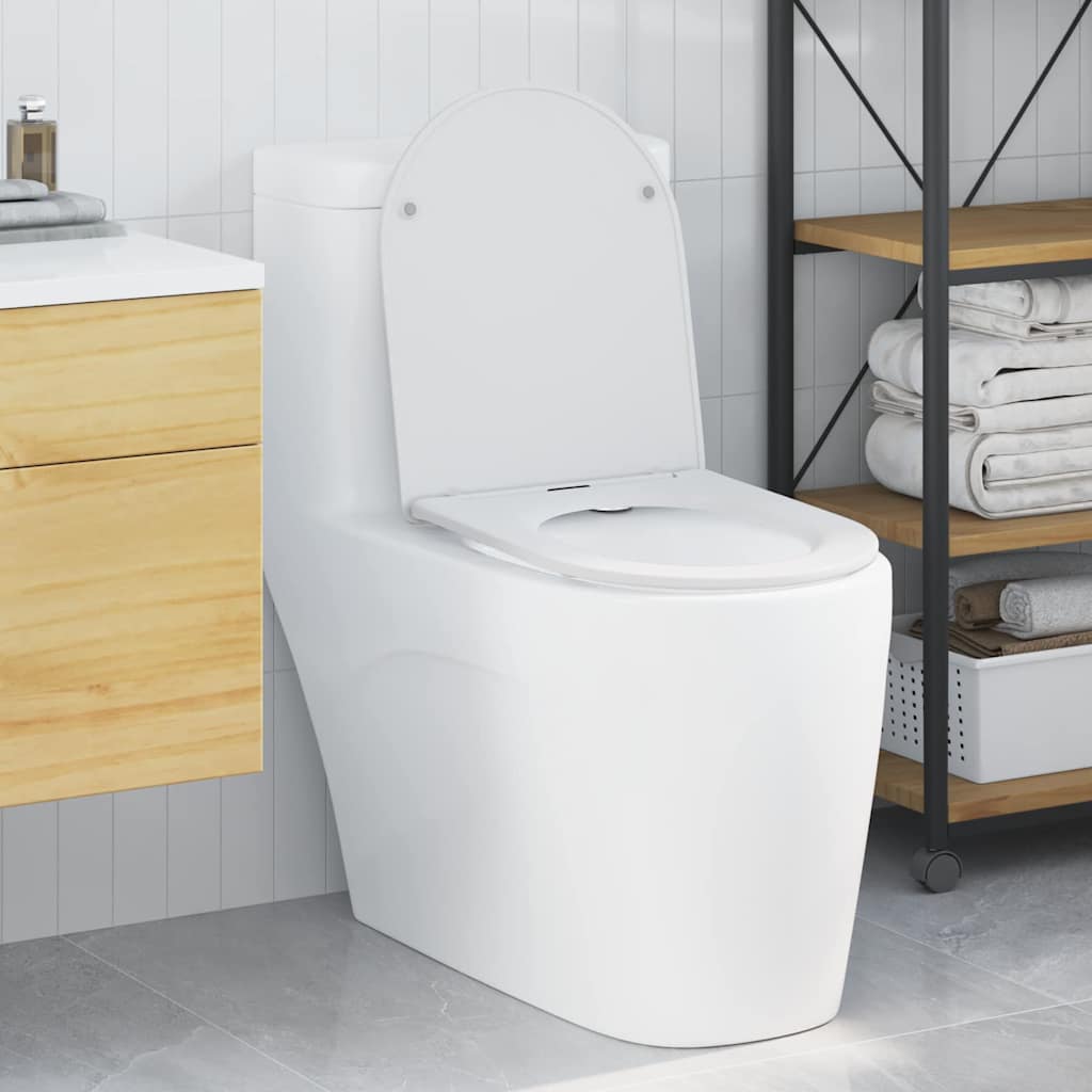 Vidaxl abattant de toilette blanc 47 x 36 x 3,4 cm duroplastique