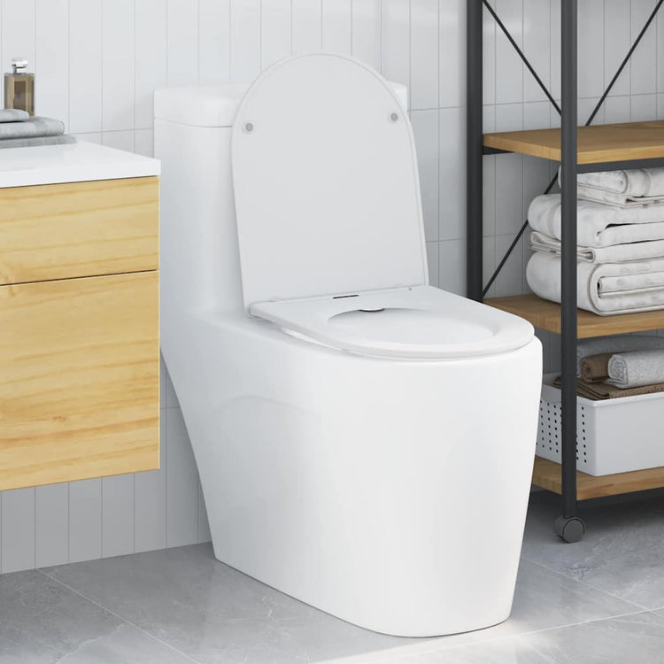 Vidaxl abattant de toilette blanc 47 x 36 x 3,4 cm duroplastique