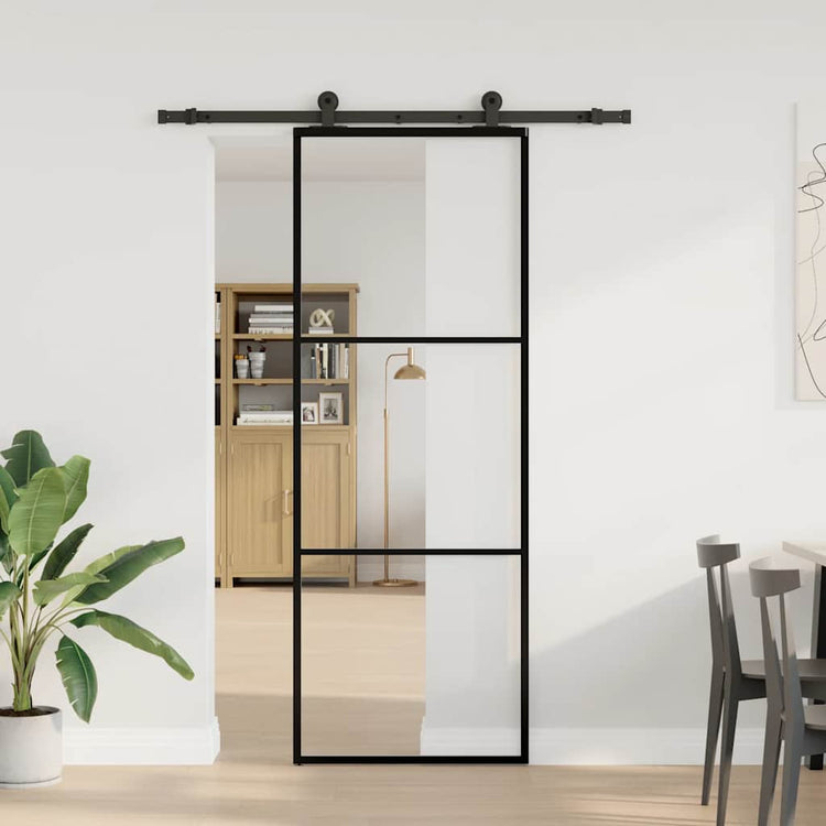 Vidaxx porte coulissante avec ferrures 76x205 cm verre ESG et aluminium