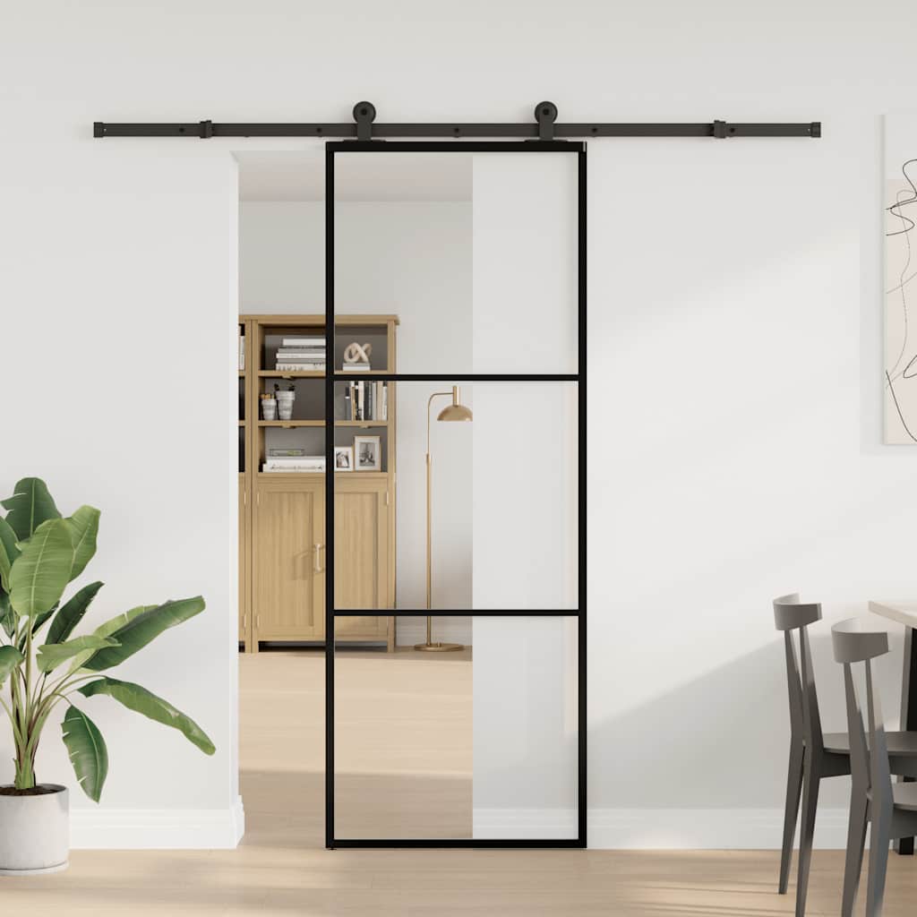 Vidaxx porte coulissante avec ferrures 76x205 cm verre ESG et aluminium