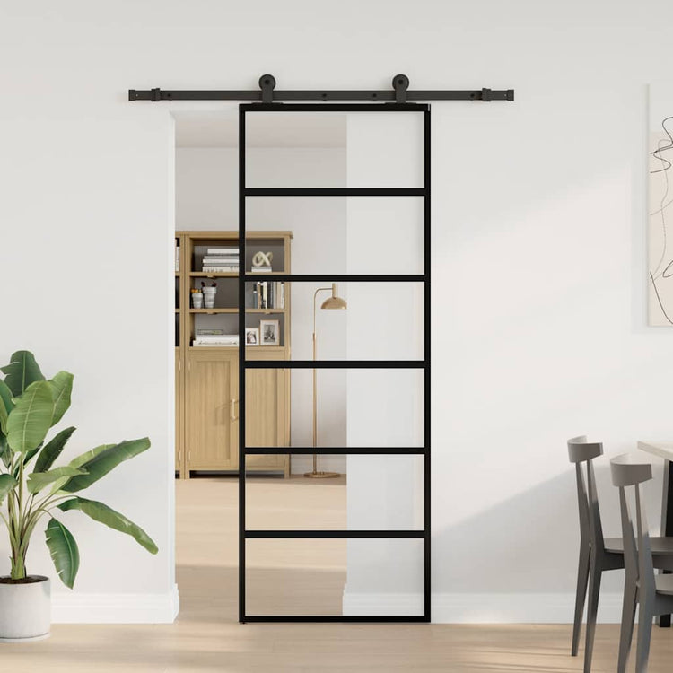 Vidaxx porte coulissante avec ferrures 76x205 cm verre ESG et aluminium