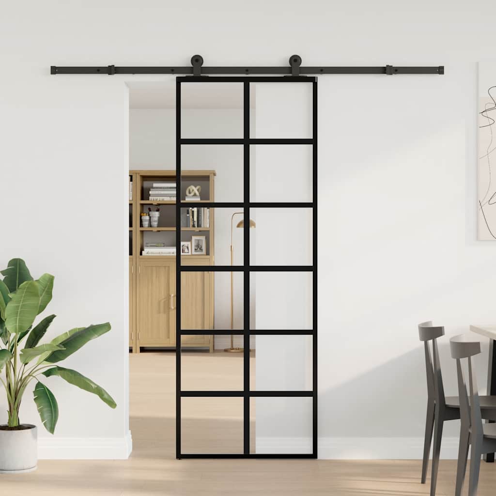 Vidaxx porte coulissante avec ferrures 76x205 cm verre ESG et aluminium