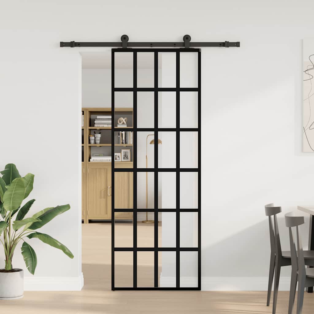 Vidaxx porte coulissante avec ferrures 76x205 cm verre ESG et aluminium