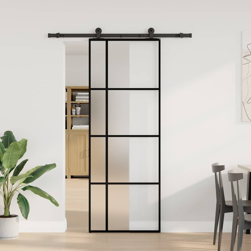 Vidaxx porte coulissante avec ferrures 76x205 cm verre ESG et aluminium