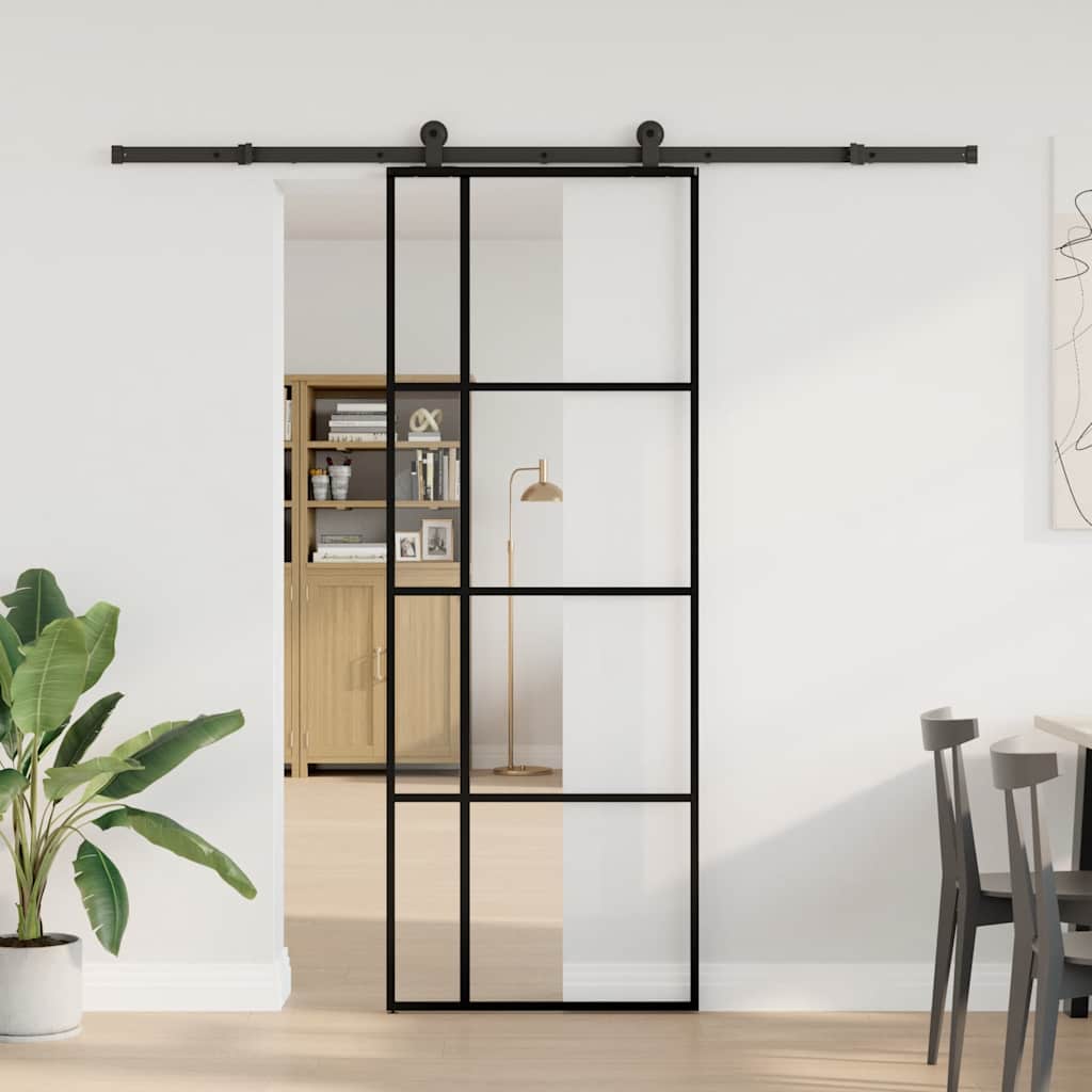 Vidaxx porte coulissante avec ferrures 76x205 cm verre ESG et aluminium