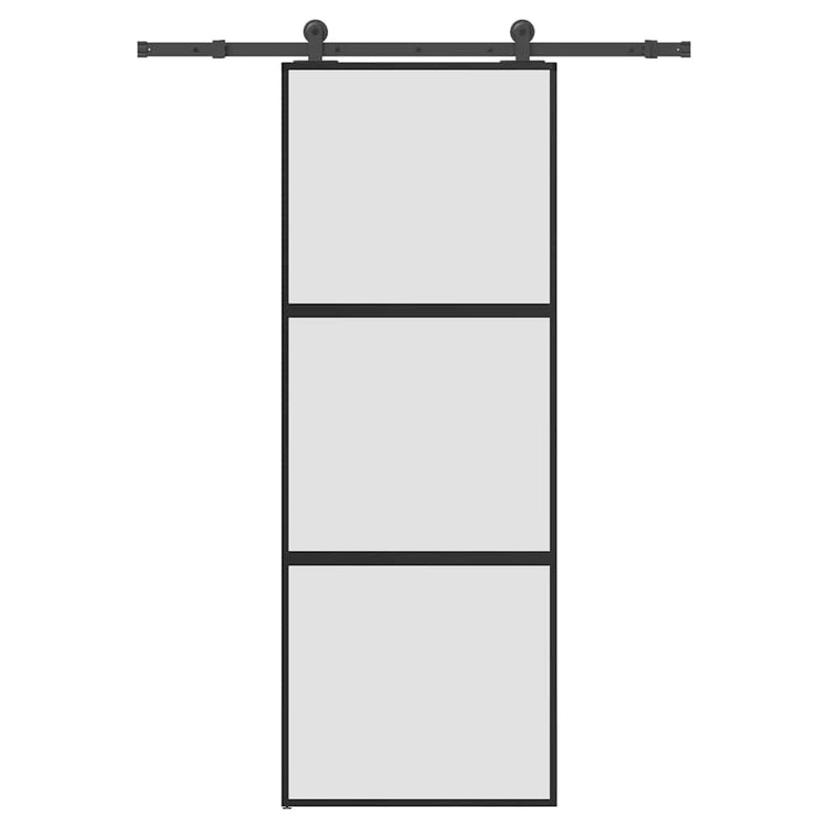 VidaXL porte coulissante avec ferrures 76x205 cm verre trempé et aluminium
