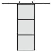 VidaXL porte coulissante avec ferrures 76x205 cm verre trempé et aluminium - afbeelding 1
