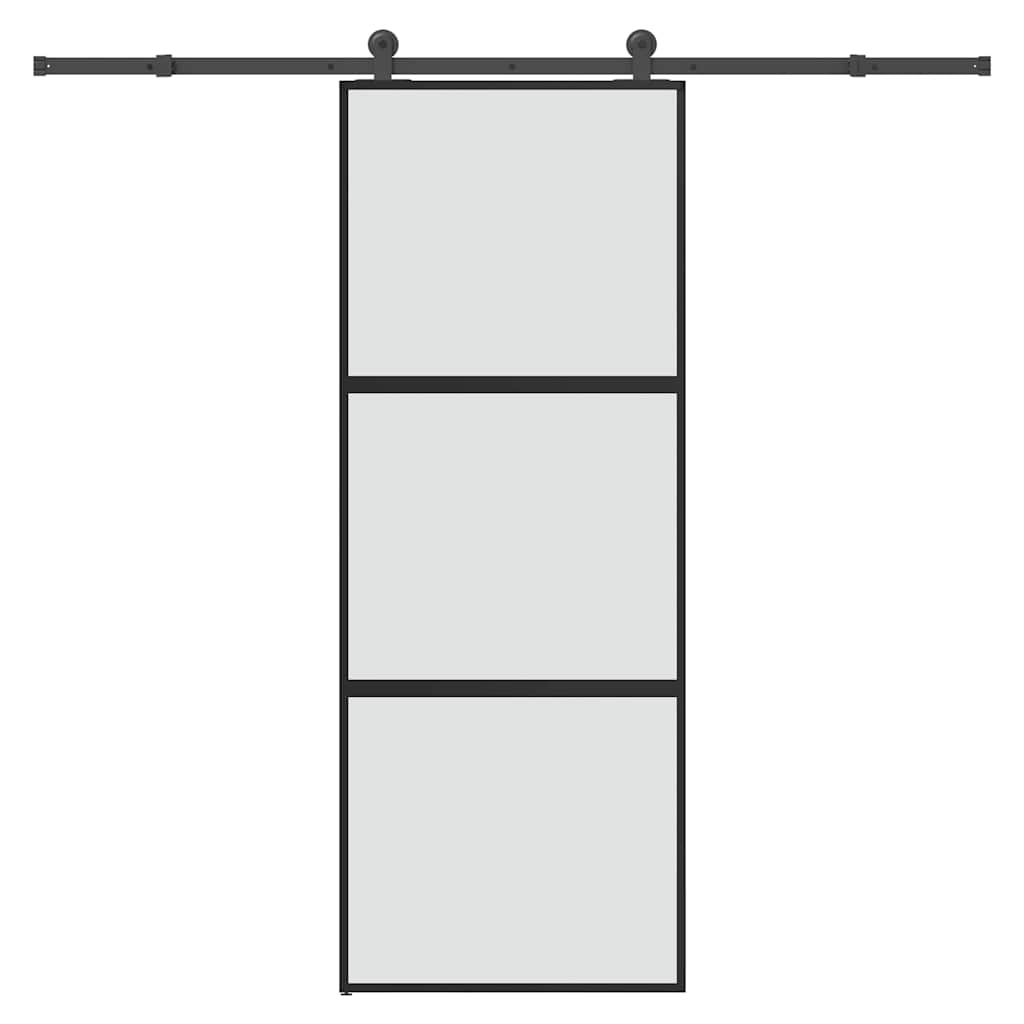 VidaXL porte coulissante avec ferrures 76x205 cm verre trempé et aluminium