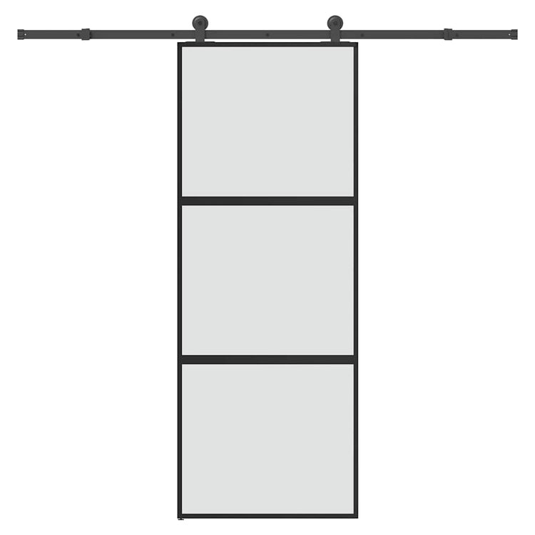 VidaXL porte coulissante avec ferrures 76x205 cm verre trempé et aluminium