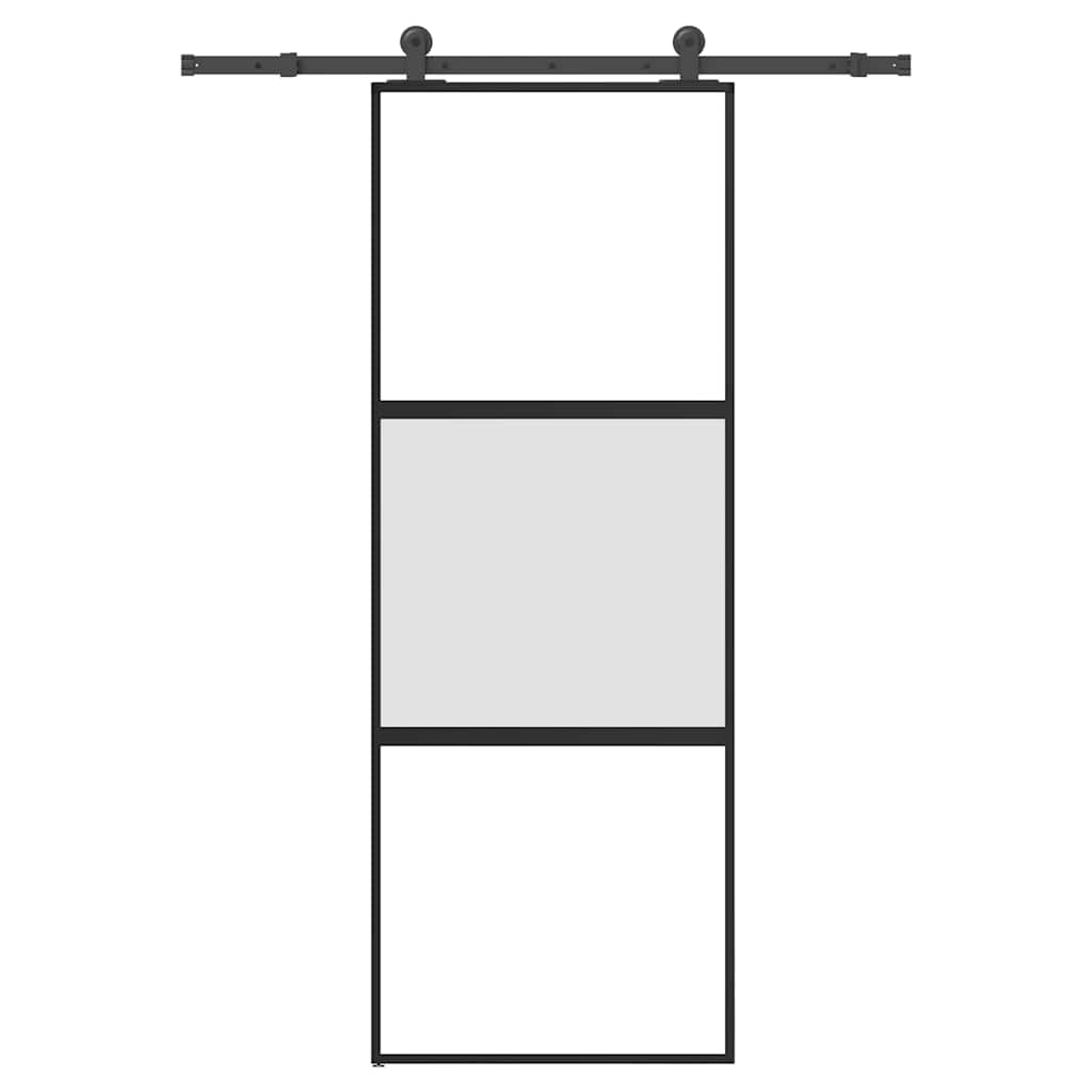 VidaXL porte coulissante avec ferrures 76x205 cm verre trempé et aluminium