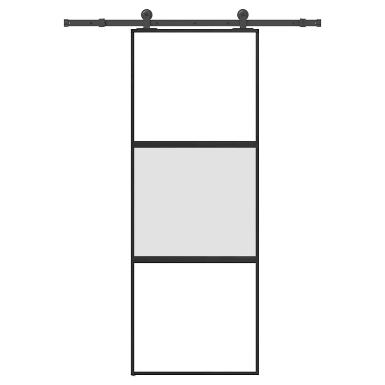 VidaXL porte coulissante avec ferrures 76x205 cm verre trempé et aluminium