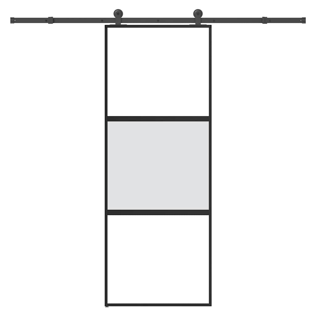 VidaXL porte coulissante avec ferrures 76x205 cm verre trempé et aluminium