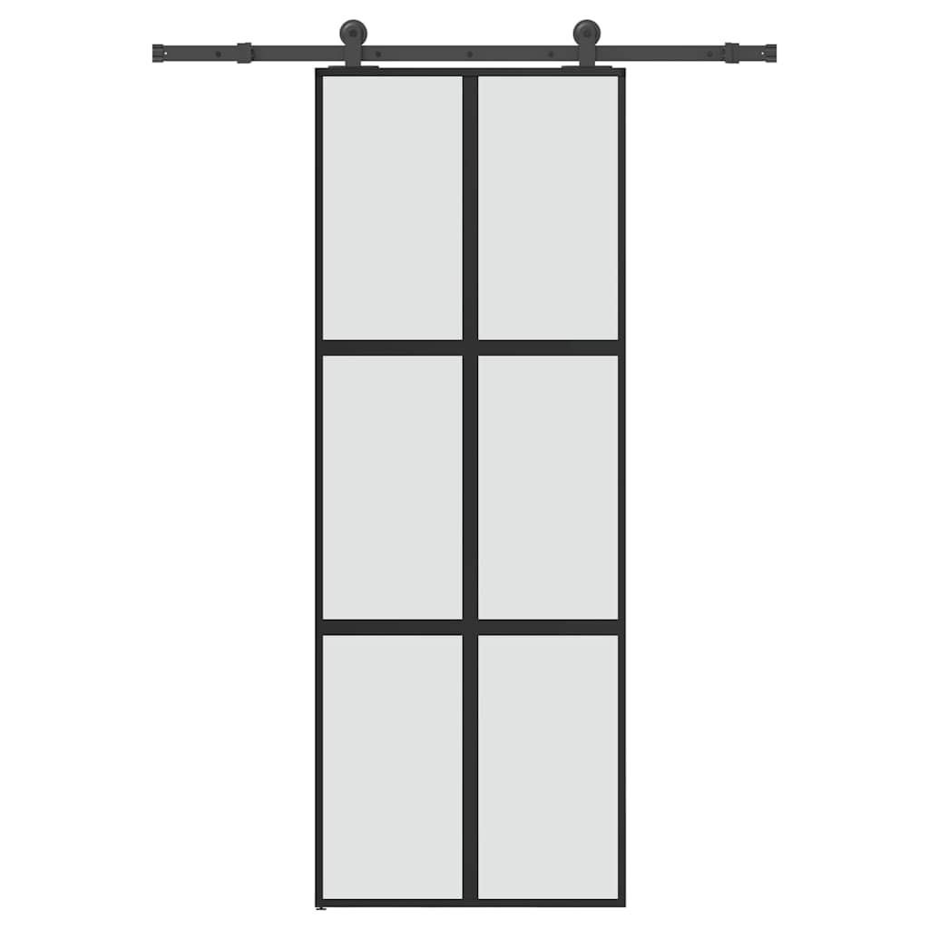 VidaXL porte coulissante avec ferrures 76x205 cm verre trempé et aluminium