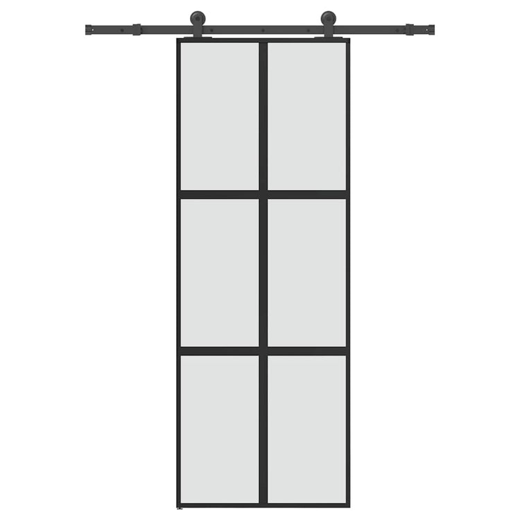 VidaXL porte coulissante avec ferrures 76x205 cm verre trempé et aluminium