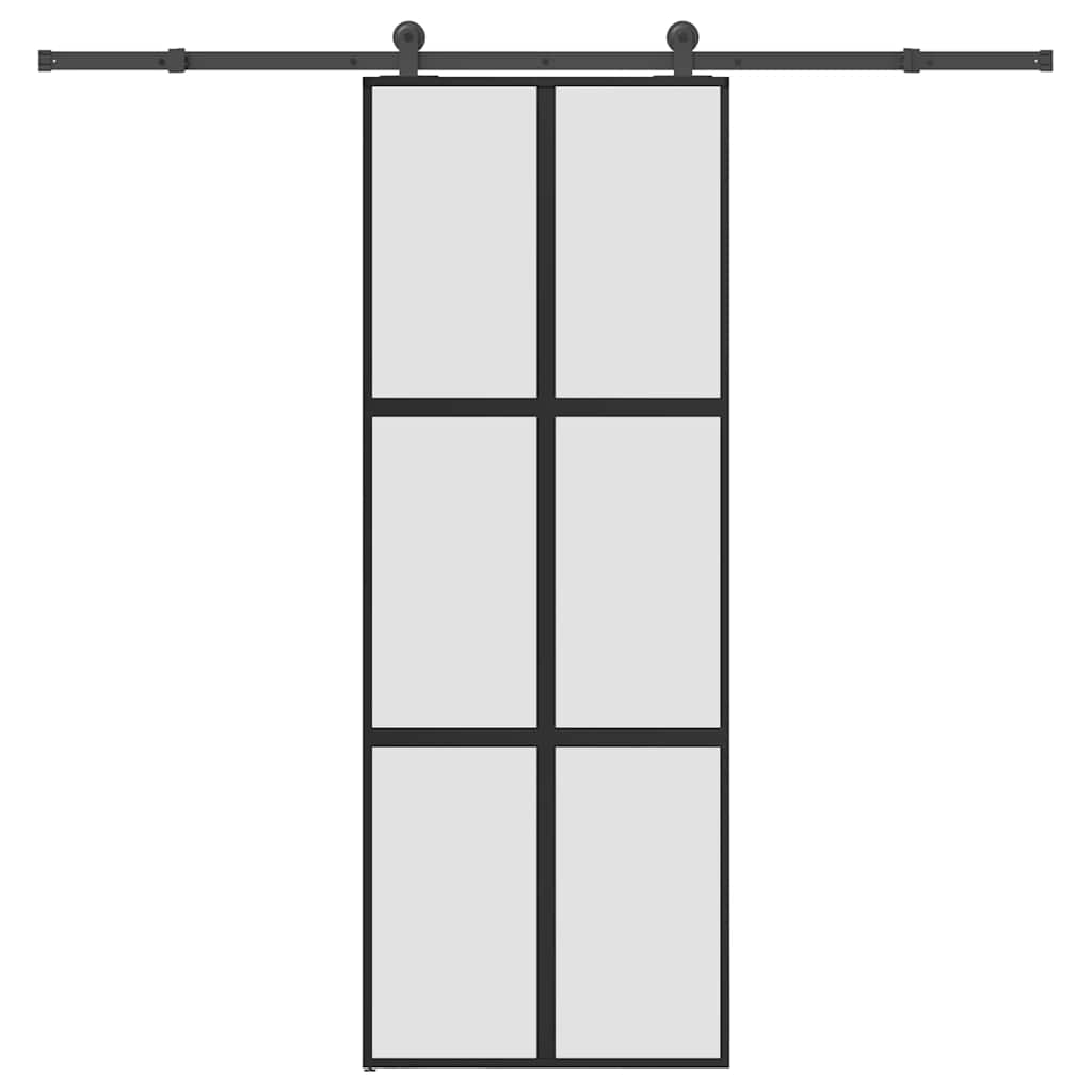 VidaXL porte coulissante avec ferrures 76x205 cm verre trempé et aluminium