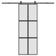 VidaXL porte coulissante avec ferrures 76x205 cm verre trempé et aluminium