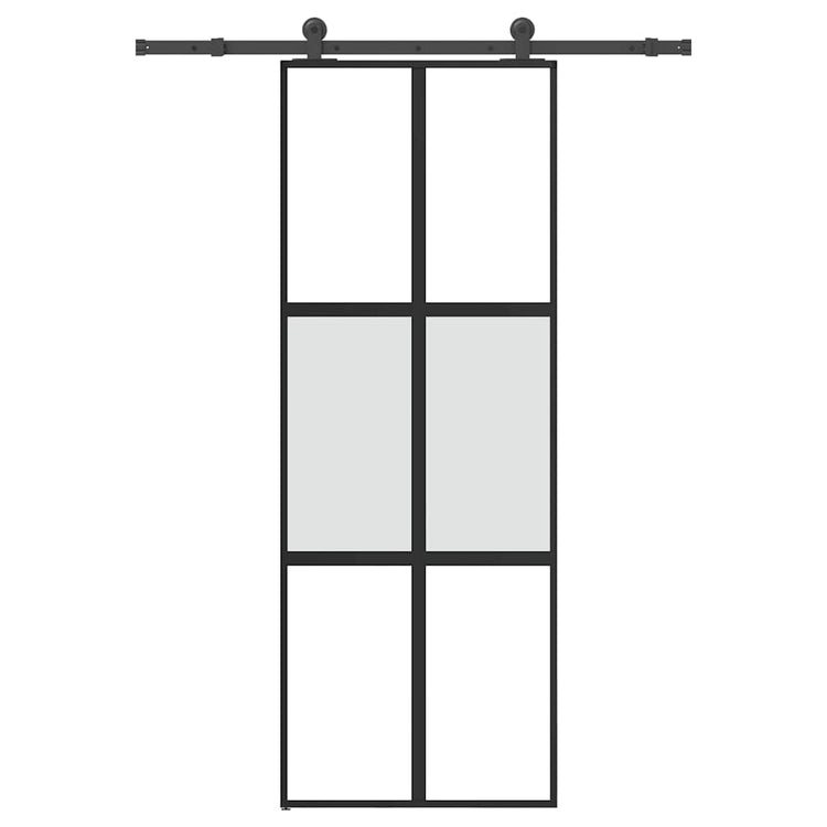VidaXL porte coulissante avec ferrures 76x205 cm verre trempé et aluminium